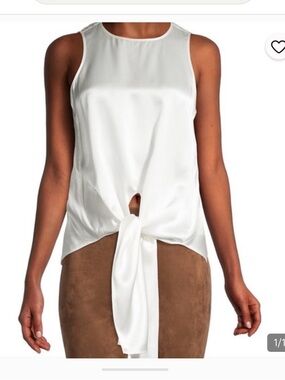 cinq à sept Silk Ivory Shell Top (XL)
